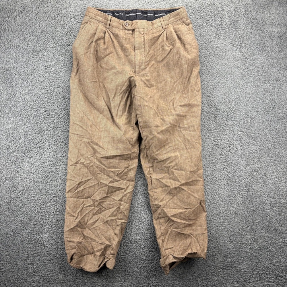 Vtg Kirkland Signature Men Super 100s Wool Dress Pants Made in Italy Size‎ 34x30